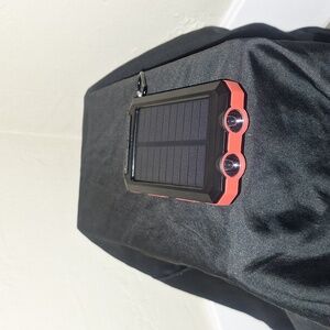 Black Solar Power Bank With Lights And Compass